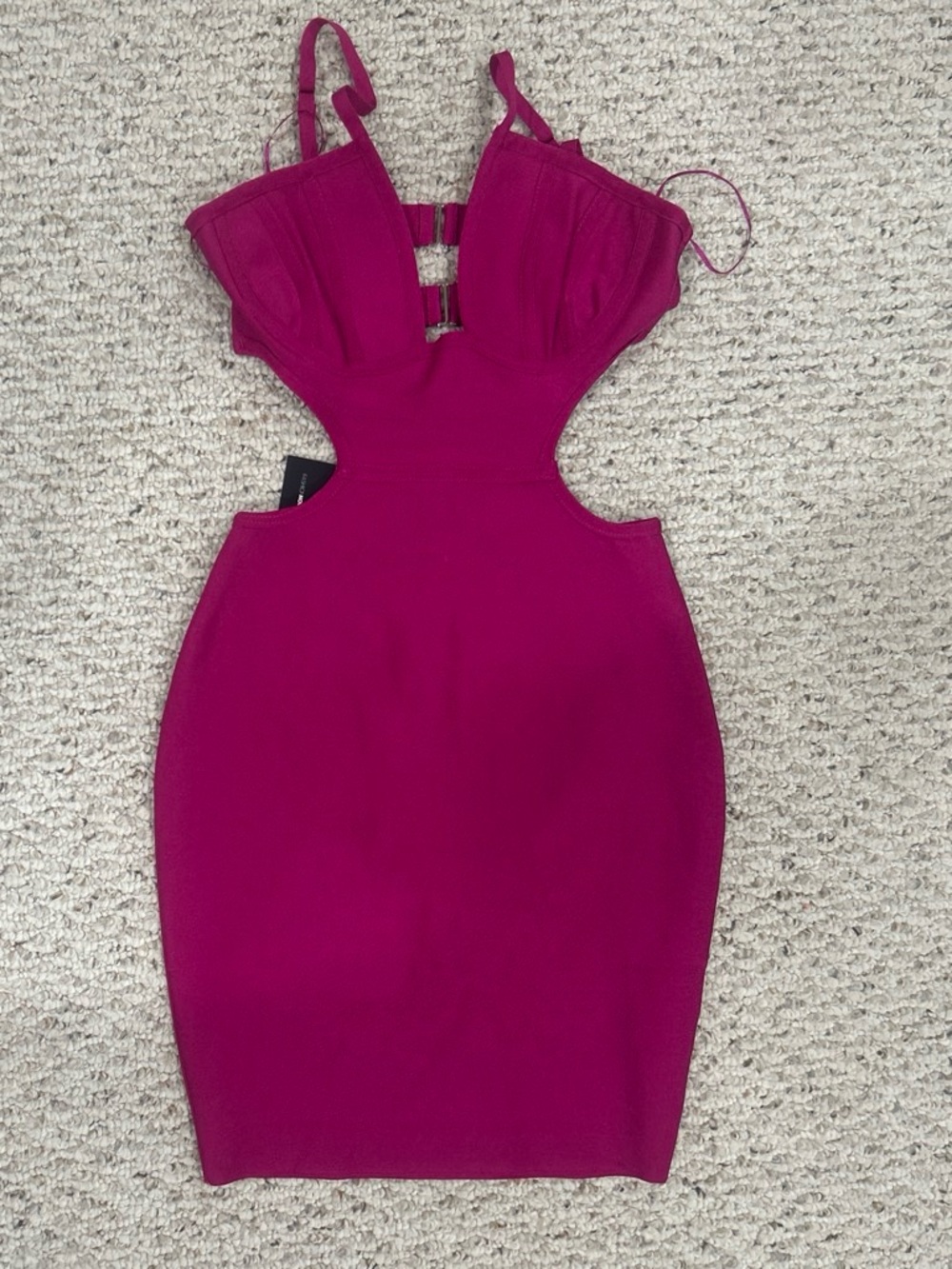Fashion Nova Fuchsia Cutout Midi Dress